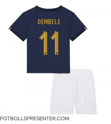 Frankrike Ousmane Dembele #11 Hemmatröja Barn VM 2022 Kortärmad (+ korta byxor)